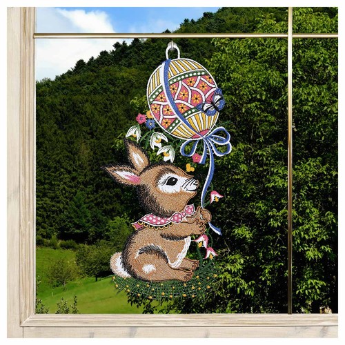 Fensterbild hase mit - fensterbild,