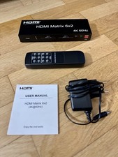 HDMI 6x2 Matrix Switch, 4x In, 2x Out, 2x Toslink, EDID, 4K/60Hz, Fernbedienung