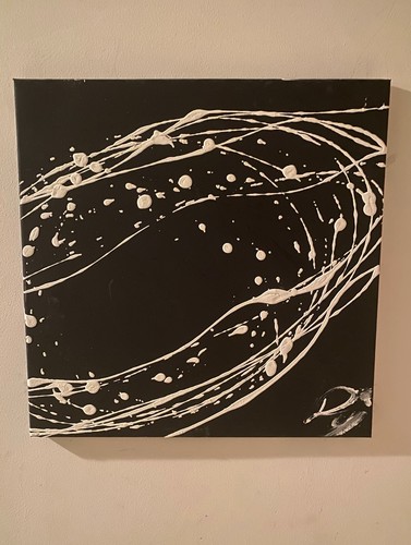 Schwarz weiß selbstgemalt - schwarz,