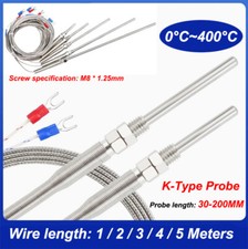 K-Typ 30/50/100/150/200mm Sonde Thermoelement Temperaturregler Edelstahl Sensor
