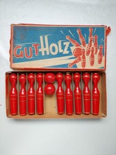 Tischkegelspiel Gut Holz Kegelsport auf dem Tisch  Kegelspiel Holz Vintage OVP