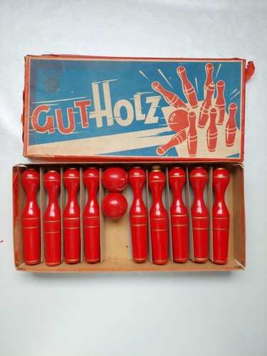 Tischkegelspiel gut holz - tischkegelspiel,