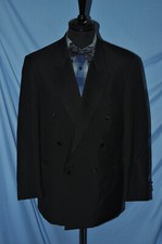 Sleebe ZWEIREIHER DINNERJACKET schwarz Luxus-Smoking SEIDENSPIEGEL  Gr. 48 (S)