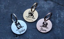 Namensschild für Hunde Katze / Personalisierte Hundemarke mit Gravur Edelstahl