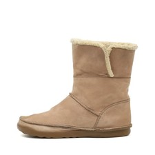 Clarks Damen Stiefel Braun Leder Mittel Gefüttert Boots Winterstiefel EU 38,5