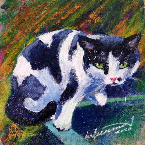 Original acryl gemälde katze - gemälde,