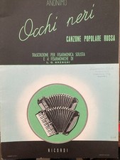 Occhi Neri Schwarze Augen L.O. Anzaghi  Partitur mit Stimmen Akkordeon Noten