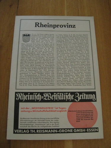 Alte landkarte rheinprovinz - landkarte,