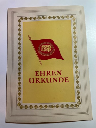 Ehrenurkunde ddr - ehrenurkunde,