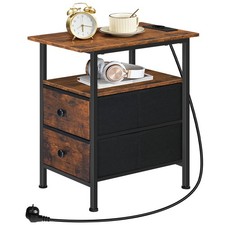 Nachttisch Beistelltisch mit Ladestation Nachtschrank Couchtische Vintage