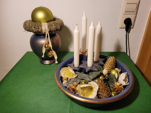 Blau adventskranz schale - blau,
