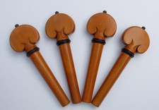 Gute Qualität 4 Stück Violinenstöpsel Herzform Modell Boxwood 4/4, Ebenholz Ring