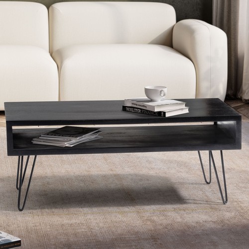 Couchtisch massivholz schwarz - massivholz,