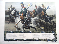 Reitdiplom des 1. Bayrischen Ulanen-Reg. "Kaiser-Wilhelm II. Litho-Abb. ca. 1906