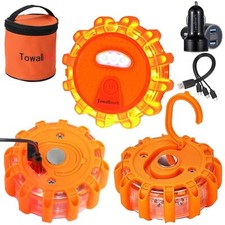 3 Stk LED Warnblinkleuchte Pannenleuchte Unfalllicht rotierend USB & AKKU