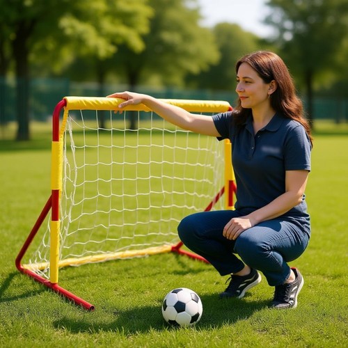 Fußballtor mit gelber