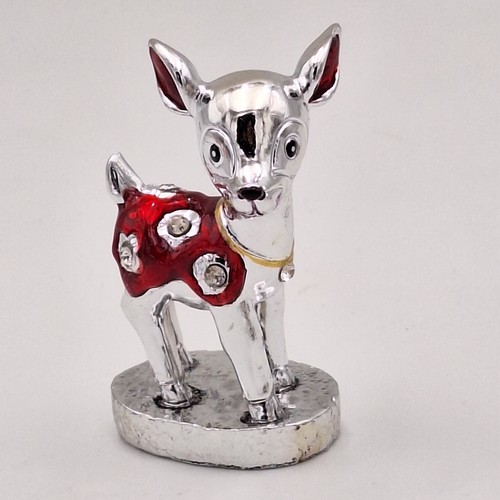 Reh stehend rot - silber, mit