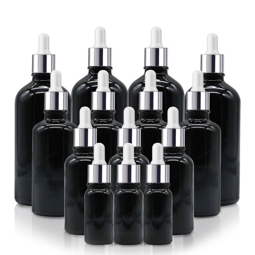 Schwarz glas tropferflasche - glas,