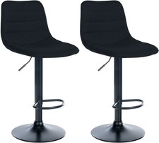#R132343/3010 2x Barhocker Lex Stoff B schwarz Thekenhocker Küchenhocker Hocker