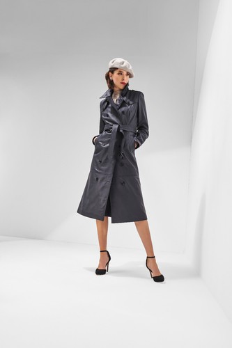 Damen echtleder mantel lang - damen,