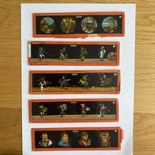 5 Glasstreifen, Laterna Magica, ca. 1900, Menschen, Länder, Ernst Plank