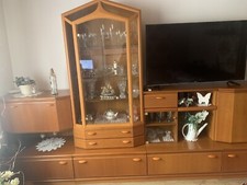 Anbauwand Wohnzimmer gebraucht aus Kirschbaumholz