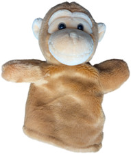 Affe Plüsch Handpuppe 30cm Karstadt Braun Handspielpuppe Kuscheltier Stofftier