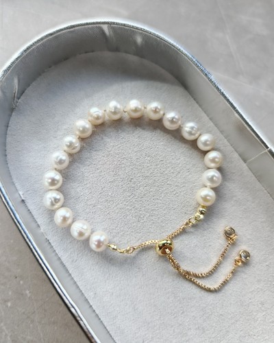 Echtes perlenarmband mit - echtes, mm