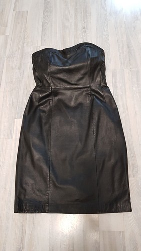 Lederkleid schulterfrei - , gr