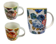 Kaffeebecher Becher Tassen 6 Stück Set Blumen 300 ml Design nach Wahl