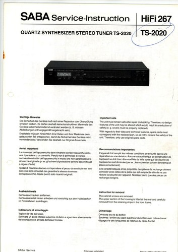 Saba service manual für - saba,