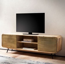 TV Schrank FineBuy Lowboard 160 cm Holz Massiv Fernsehkommode Fernsehschrank 