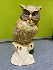 Deko Eule Keramik  Garten Tier Vogel Figur Skulptur 50er Jahre