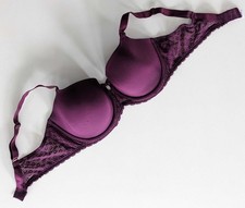 VIANIA Schalen-BH Gr. 90C mit Bügel und Spitze weinrot neu