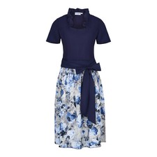 Dirndlset Blau – Trachten Rock & Bluse mit Schleife | By Johanna Baumwolle