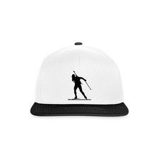 Biathlon Biathlet Beim Langlauf Schwarz Snapback Cap, One size, Weiß/Schwarz