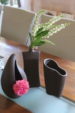 Vase aus Keramik im Mokka-Ton♥3 Modelle erhältlich♥Blumenvase♥Dekovase