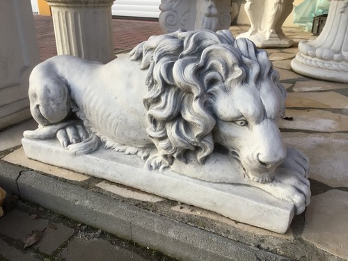 Löwe steinfigur steinguss - löwe,, steinfigur,
