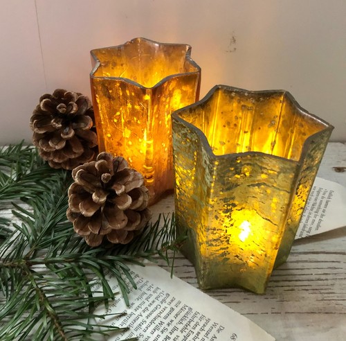 2er altes weihnachtslicht - altes,