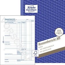 Avery Zweckform 305 Kassenbericht Kassen Formular Buchführung A5 Kasse Bericht