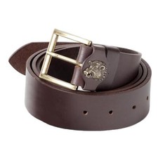 Ledergürtel braun Länge L 120 cm, B 4cm bzw. 40mm, mit Wildschwein Keiler Kopf