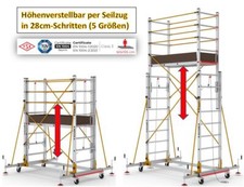 Angebot Fahrgerüst Rollgerüst Teleskop höhenverstellbar Alu TÜV-EN, AH3,2 - 7,9m
