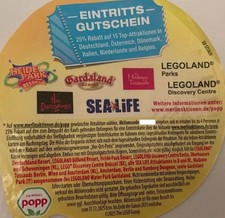25% Rabatt Gutschein Coupon Gardaland  Legoland Dungeons  Heide Park Sea Life