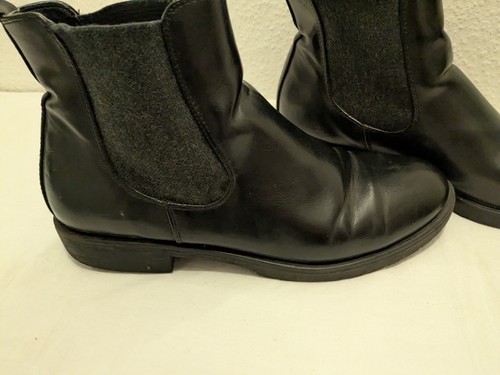 Stiefeletten schwarz flach - schwarz,