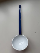 Münder Email Schöpflöffel, Suppenkelle, weiß/blau