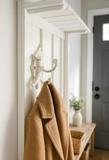 Garderobenhaken 3er drehbar Gußeisen Wandhaken Haken 13x9cm weiß Doppelhaken