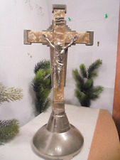 STANDKREUZ METALL MIT PERLMUTT EINLAGE H/B=34/16 CM SOCKEL D=13,5 CM