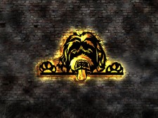 LED Wandschild Labradoodle Hundespielzeug Geschenkidee Bild Neon Logo Emblem