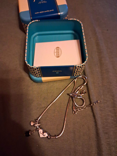 Fossil halskette silber mit - fossil,