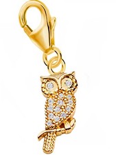 Zirkonia Eule Charm 925 Silber